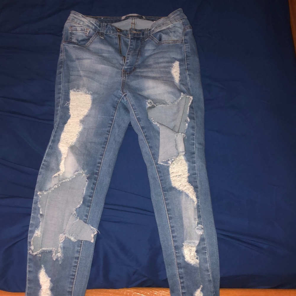 Ripped denim jeans